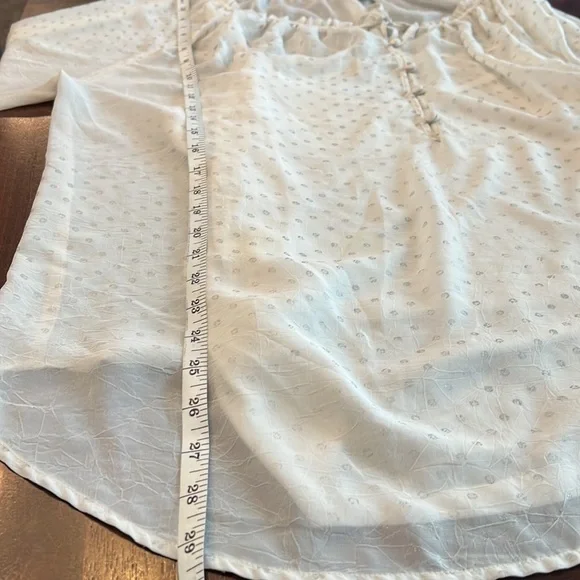 Liz Claiborne | Cream Chiffon Silver Polka Dot Tunic Top with Cami | Size 1X - Picture 11 of 11